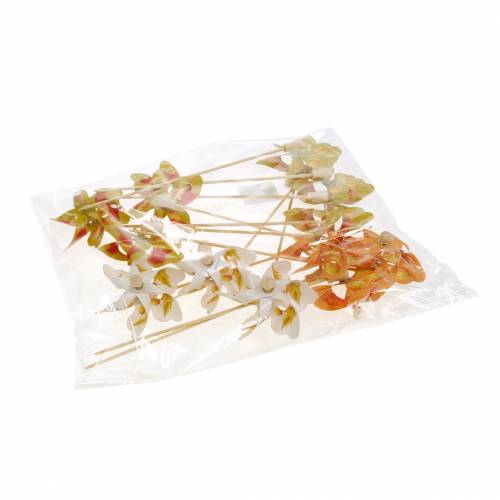 Floristik24 Decorative windmills with autumn leaf motif orange / white / green L27.5 Ø22cm 12pcs
