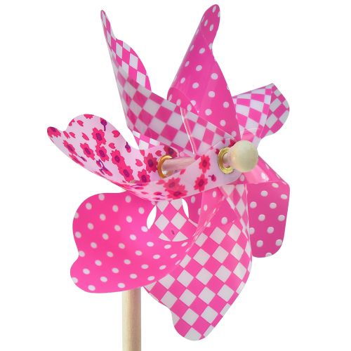 Floristik24 Pinwheel Pink Yellow Green Windmill Balcony Decoration Ø15cm 3pcs
