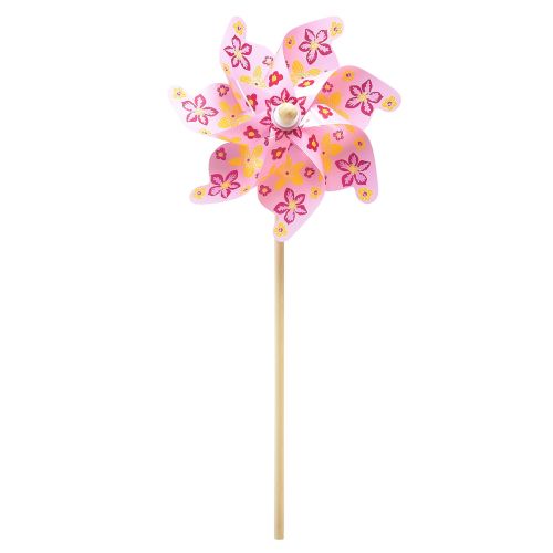 Floristik24 Wind turbine on stick windmill decoration pink yellow Ø30.5cm 74cm