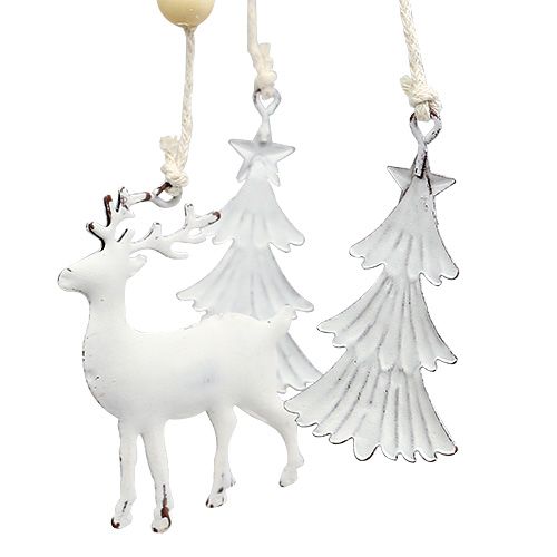 Floristik24 Christmas wind chime made of metal white Ø17cm