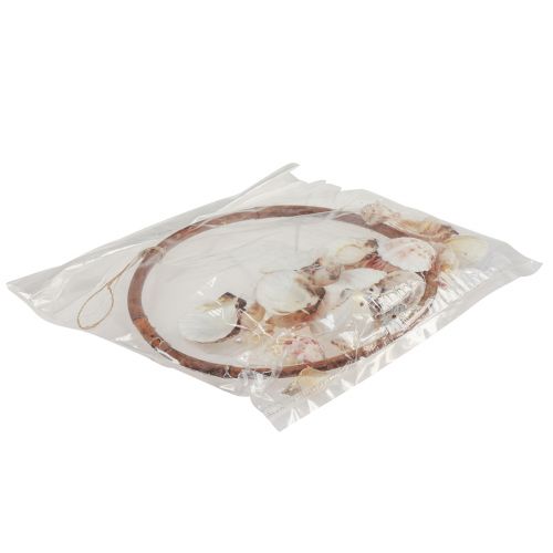 Product Wind chime with shells decorative ring natural wood Ø20cm H66cm