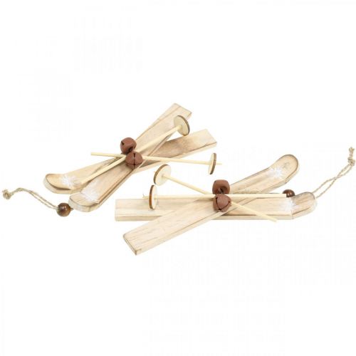 Floristik24 Winter deco ski Christmas tree decoration ski pair wood H17cm 4pcs