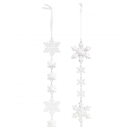 Floristik24 Winter Garland Ice Crystals Clear Silver White L150cm 2 Pcs