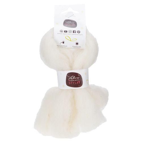 Product White wool ribbon, 2m, decorative wool for crafting &amp; wrapping