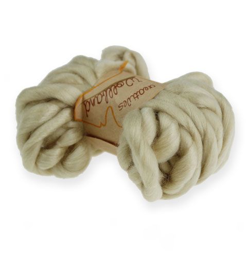 Floristik24 Wool ribbon 50g / 9m champagne