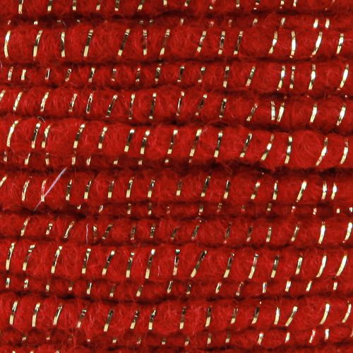 Product Wool thread with wire felt cord glitter red Ø5mm 33m
