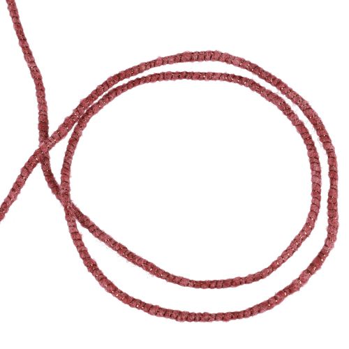 Wool thread with wire felt cord mica purple Ø5mm 33m