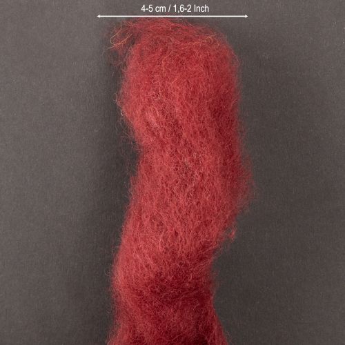 Product Decorative wool, dark red, 10m wool ribbon for floristry &amp; crafts