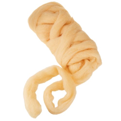 Product Wool ribbon, cream orange, 10m wool for wreaths & arrangements