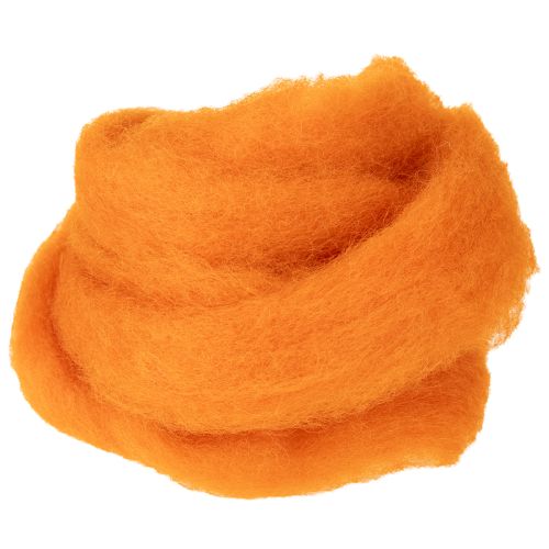 Orange felted wool, 2m, for crafting, binding and decorating