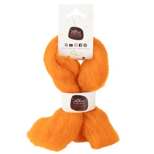 Product Orange felted wool, 2m, for crafting, binding and decorating
