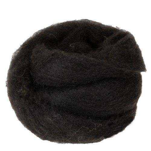 Decorative wool felting wool for creative crafts and floristry projects 2m Black