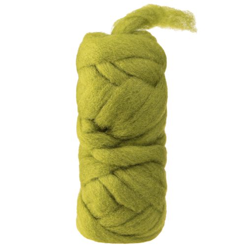 Floristik24 Wool sliver felt cord waterproof &amp; colorfast wool green 10m
