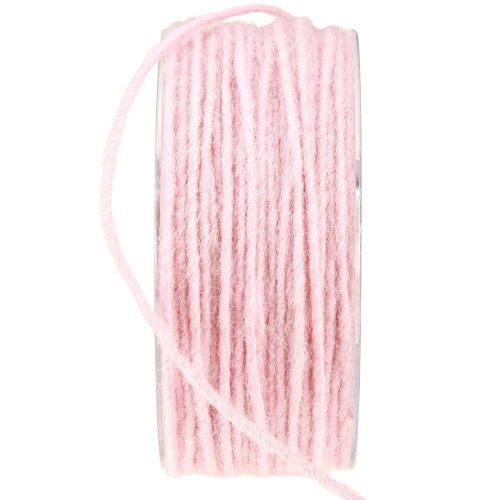 Floristik24 Wool cord pink 3mm 100m