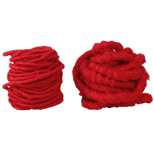 Product Wool Cord Red Felt Cord Wick Thread Fleece L7m Set 2Pcs