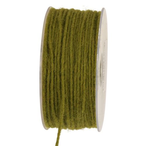 Wick thread wool cord felt cord moss green 3mm 100m