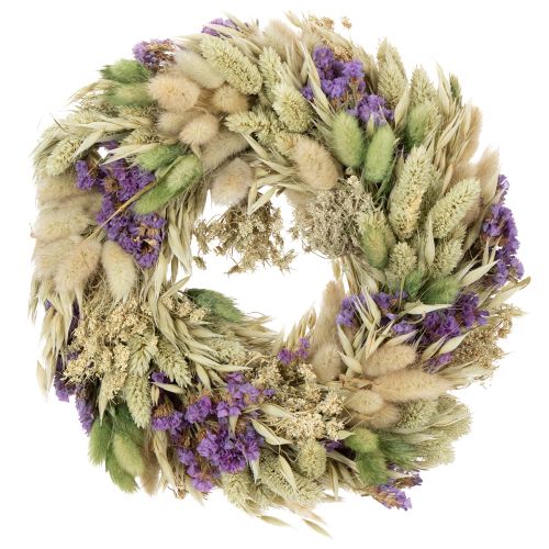 Product Dried flower wreath for spring and summer, for table and front door, for special occasions with colored accents, 26cm