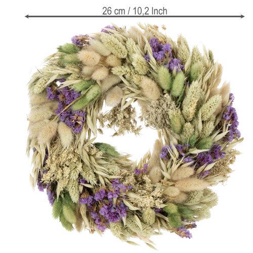 Product Dried flower wreath for spring and summer, for table and front door, for special occasions with colored accents, 26cm
