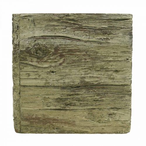 Floristik24 Flower pot square 18x18cm concrete box wood look