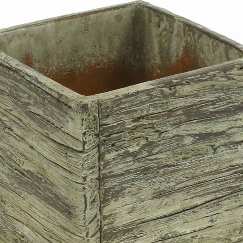 Floristik24 Flower pot square 12x12cm concrete cube wood look