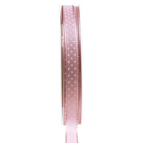 Gift ribbon dotted decorative ribbon old pink 10mm 25m