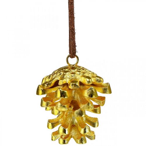 Floristik24 Pine cone decoration cones for hanging Gold H6cm