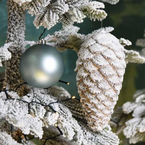 Floristik24 Large decorative cone for hanging Artificial snow cone 23cm