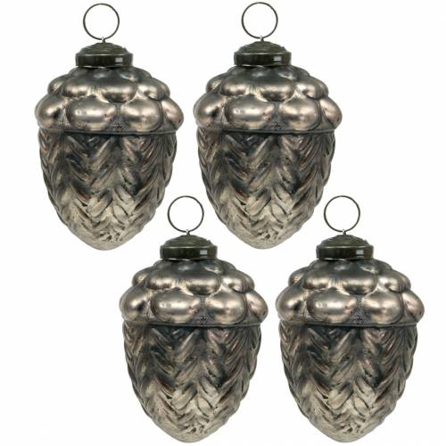 Floristik24 Christmas tree decorations cones glass bronze Ø8cm H8cm 4pcs