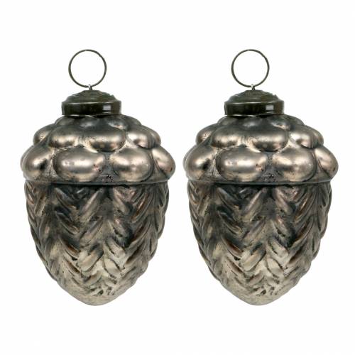 Floristik24 Christmas tree decorations cones glass bronze Ø9cm H10cm 2pcs