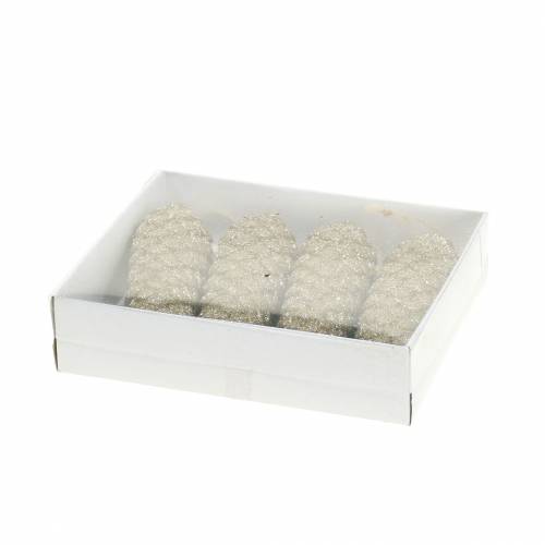 Product Christmas tree decorations cones gold glitter 11cm 4pcs