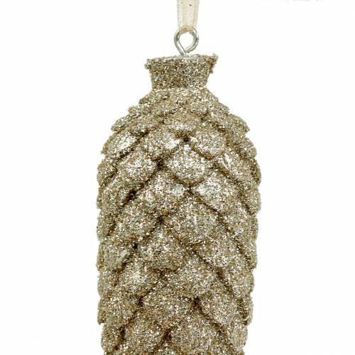 Product Christmas tree decorations cones gold glitter 8,5cm 6pcs