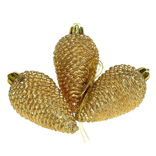 Product Light gold plastic cones, 8cm, 6 pieces, for hanging