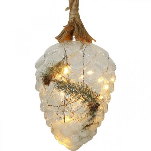 Floristik24 Cone Lighted Christmas Decoration LED Lights Timer H21cm