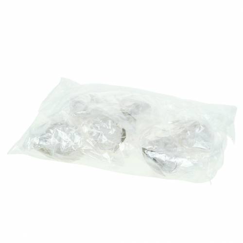 Floristik24 Christmas tree ornaments cones white glitter 9cm x 4.5cm 6pcs