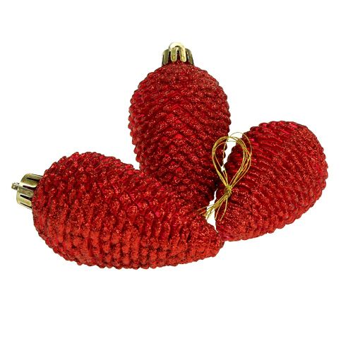 Floristik24 Christmas tree decorations cones red 9cm 6pcs