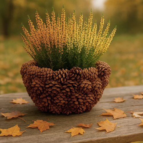 Product Cone basket plant basket pine cones natural Ø33cm H17cm