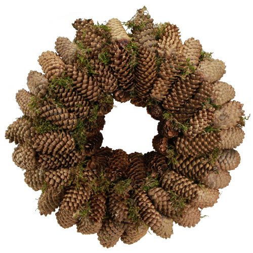 Product Cone wreath with moss Large wreath made of spruce cones Ø45cm