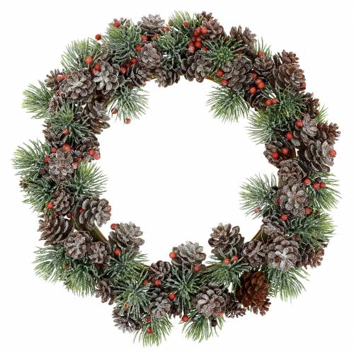 Floristik24 Cones wreath snow-covered Ø23cm