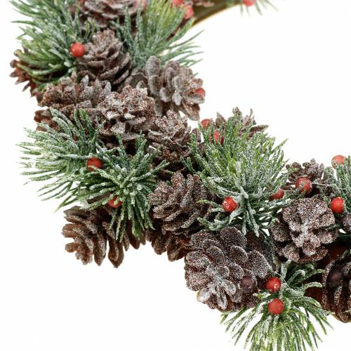 Floristik24 Cones wreath snow-covered Ø23cm
