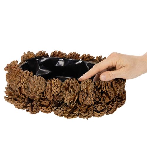 Oval pine cone planter, 30cm | Floristik24.ie