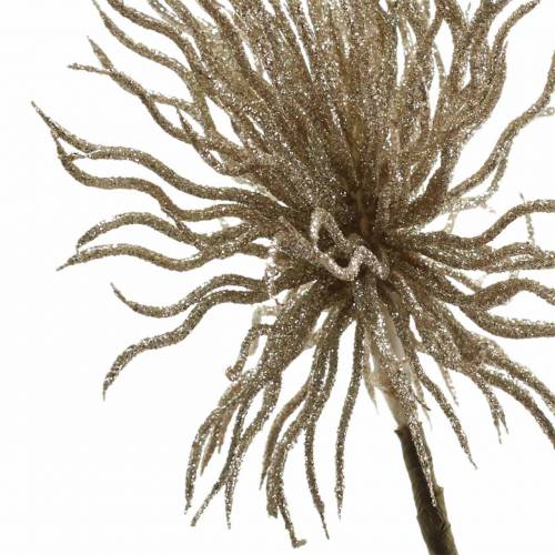 Artificial clematis branch champagne with glitter 32cm 5pcs