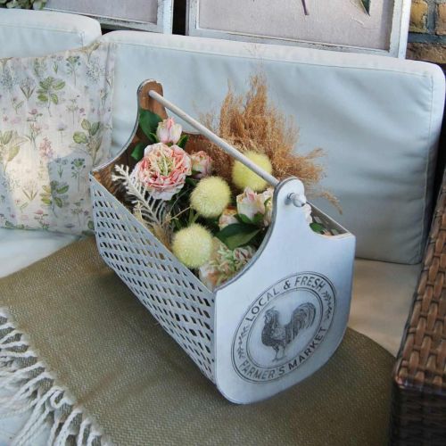 Floristik24 Magazine Rack Wood Metal Vintage Rooster 36×23×40cm