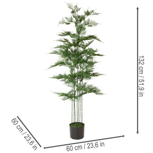 Artificial bamboo tree, green, 132 cm, houseplant | Floristik24.ie