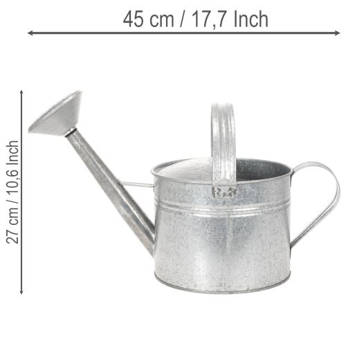 Vintage zinc watering can, 27cm - planter for garden and patio, metal flower pot | Floristik24.ie