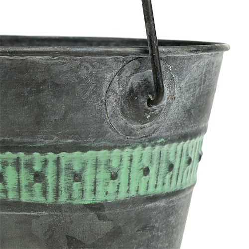 Floristik24 Zinc bucket with green Ø15cm H12cm