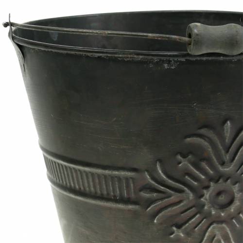 Floristik24 Decorative bucket antique zinc Ø22cm H19cm