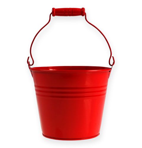 Floristik24 Decorative zinc buckets red Ø14, H12cm 6pcs
