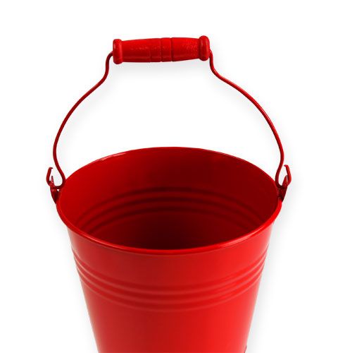 Floristik24 Decorative zinc buckets red Ø14, H12cm 6pcs