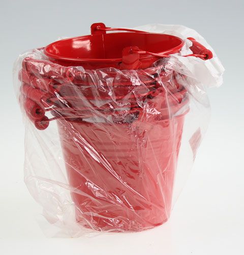 Floristik24 Decorative zinc buckets red Ø14, H12cm 6pcs