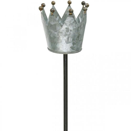 Product Tealight holder crown for sticking zinc Ø9.5cm H50cm